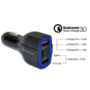 Avtomobilski polnilnik Techstar® Turbo Fast, 5 V, 3,5 A, QC3.0, dvojni USB, univerzalni, črn - Img 10