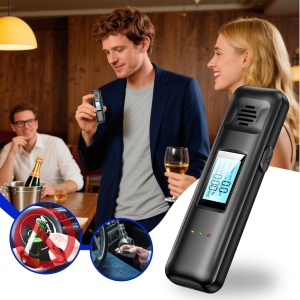 Prenosni digitalni alkotester Techstar® s senzorjem in brezkontaktnim merjenjem, zaslon LCD, LED indikator in polnjenje prek USB - Img 3
