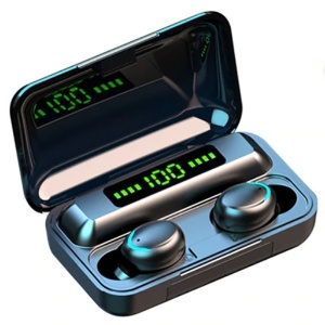 Slušalke F9 Smart Techstar®, brezžične, Bluetooth V5.0, odporne na pljuske, na dotik, iOS, 1200 mAh, Android, črne