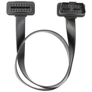 Techstar OBD2 predlžovací kábel 16 pinov samica-samec, 60 cm, plochý pásový, J1962 Typ A 12V, s priamym 1:1