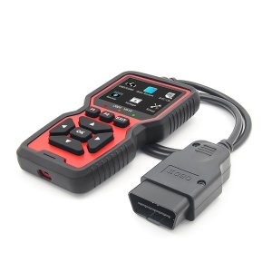 Dispozitiv V519 si tester rosu suplimentar pozate pe fundal alb