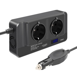 invertor auto techstar cu 2 prize ac si 4 porturi usb incarcare rapida