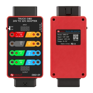 Προσαρμογέας OBD για φορτηγά 24V σε 12V Techstar με Breakout Box 8 θυρών, διεπαφή OBD2, μετατροπέας τάσης 12V/24V, καθολικός