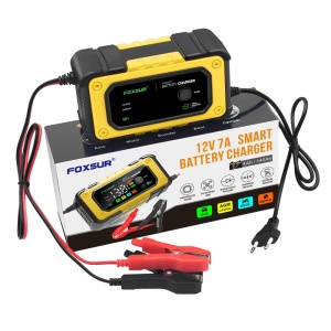 Set redresor auto si moto Foxsur 7A cu accesorii incluse