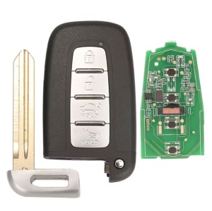 Пълен програмируем автомобилен ключ Techstar, Съвместим с Kia Forte / Soul / Rio / Sorento / Optima и Hyundai i30 / Sonata / IX35, 433 MHz, Чип ID46 PCF7952, Острие HYN14