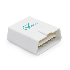 Adaptor Viecar alb OBD2 vedere din fata cu pini conector