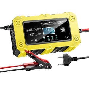 Incarcator Techstar BC-1206 galben pentru baterii auto si moto AGM GEL WET EFB LiFePO4