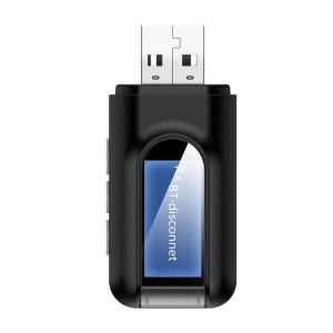 Sprejemnik in oddajnik 2 v 1 Techstar® T16, Bluetooth 5.0, LCD zaslon, AUX, napajanje USB, združljiv z domačimi ali avtomobilskimi avdio sistemi, črn