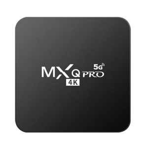 Mini PC TV Box MXQ PRO – vedere de sus, carcasa neagra cu inscriptie alba