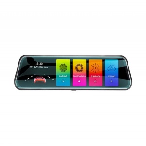 Kamera u retrovizoru Techstar® Z78, dvostruka, noćni vid, kontinuirano snimanje, kamera za vožnju unatrag, Full HD rezolucija i stražnja 1080P, crna - Img 3