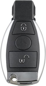 carcasa telecomanda auto 2 butoane mercedes benz techstar fata finisaj metalic