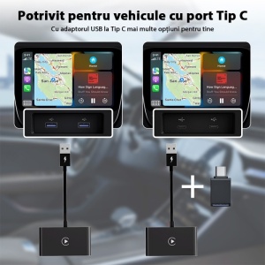 Comparatie conectare CarPlay prin cablu si wireless pe ecran auto