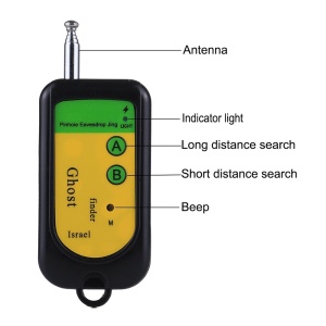 Ανιχνευτής σημάτων RF Techstar, 100-2400MHz, εμβέλεια έως 10m, για ασύρματες κάμερες, μικρόφωνα και πομπούς, τηλεσκοπική κεραία, λειτουργία αναζήτησης μεγάλης/μικρής απόστασης, φορητός, μαύρος - Img 4