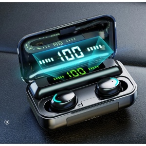 Ασύρματα ακουστικά Techstar® F9 Smart, Bluetooth 5.0, ανθεκτικά σε πιτσιλιές, χειρισμός αφής, θήκη 1200 mAh, Android/iOS, μαύρα - Img 9
