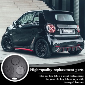 Carcasa cheie telecomanda Smart Brabus Techstar - imagine lifestyle cu masina si carcasa 3 butoane