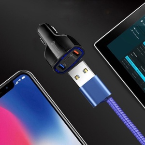 Φορτιστής αυτοκινήτου Techstar® Turbo Fast, 2 θύρες USB, QC3.0, 5V, 3,5A, μαύρος - Img 2