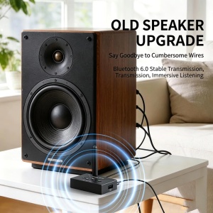 Bluetooth 6.0 avdio sprejemnik z mikrofonom Techstar J300, AUX 3,5 mm, RCA, predvajalnik USB, Hi-Fi stereo, zunanja antena, Type-C 5 V, doseg do 20 m, za avto, zvočnike in ojačevalnik - Img 5