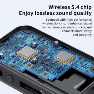 Αντάπτορας ήχου Bluetooth 5.4 2-σε-1 TX/RX, διπλή σύνδεση με 2 συσκευές, AUX 3,5 mm και USB-C, χαμηλή καθυστέρηση, μικρόφωνο, μπαταρία 200 mAh, για αεροπλάνο, τηλεόραση, αυτοκίνητο και ακουστικά Bluetooth - Img 11