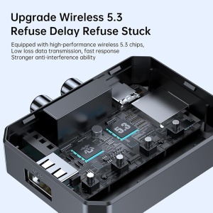 Bluetooth 5.3 avdio sprejemnik z NFC Techstar T59, prostoročni mikrofon, AUX 3,5 mm, RCA, USB, kartica TF, Type-C 5 V, za avto, zvočnike in ojačevalnik - Img 3