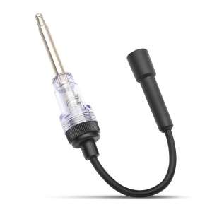 Ansamblu tester scânteie în linie, capete metalice și tub clar
