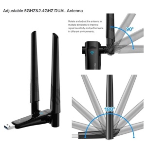 Adaptor wireless AX1800 Techstar cu antene reglabile
