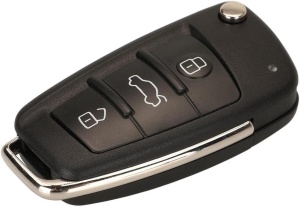 Cheie auto programabila Audi cu 3 butoane si design clasic negru