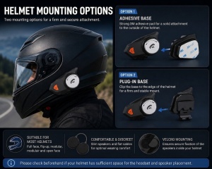 Σύστημα ήχου Bluetooth 5.4 για κράνος μοτοσικλέτας Techstar MotoCom, hands-free, μικρόφωνο και ηχεία, σύνδεση 2 τηλεφώνων, IPX6, μπαταρία 700mAh, αυτονομία έως 12 ώρες, USB-C, πλοήγηση και φωνητικός βοηθός - Img 10