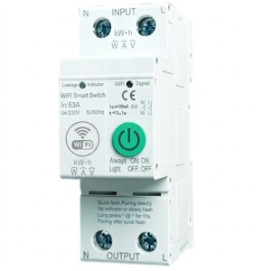 Интелигентна автоматична сигурност Techstar® WiFi, мониторинг на потреблението, Tuya/Smartlife, 2P полюс, 1P+N, монофазен, 63A, съвместим с Google Home и Alexa