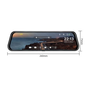 Zrkadlová kamera Techstar® Z78, dvojitá, nočné videnie, slučkové nahrávanie, cúvacia kamera, Full HD rozlíšenie a 1080P zadná, čierna - Img 4