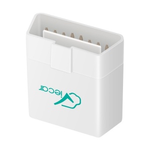 Dispozitiv diagnoza Viecar alb cu pini conector OBD2 vizibili