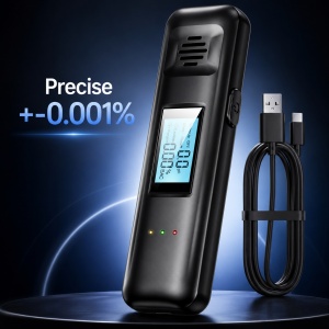 Φορητό ψηφιακό αλκοολόμετρο Techstar® με αισθητήρα και μέτρηση χωρίς επαφή, οθόνη LCD, ένδειξη LED και φόρτιση USB - Img 5