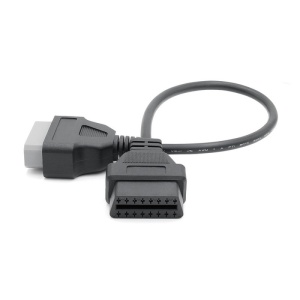 Adaptor Nissan, mufă rotundă 14 pini la OBD2 16 pini, vedere de sus