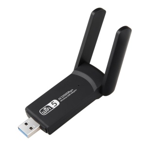 Bezdrôtový adaptér Techstar® AC 1300 s dvoma frekvenčnými pásmami, 1200 Mbps, USB 3.0, 2,4 GHz/5 GHz, s veľkým dosahom, 2 antény, čierny