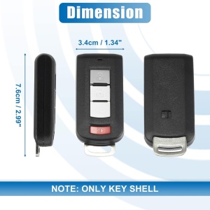set complet carcasa cheie auto techstar cu 3 butoane compatibila mitsubishi outlander si lancer