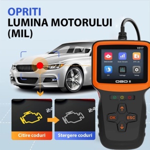 Prezentare ecran și funcții tester auto Techstar V317