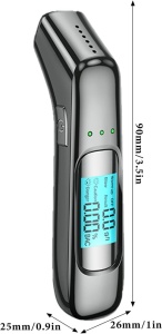 Prenosný digitálny alkoholtester Techstar, bezkontaktný, LCD, 5 sek., 0,000-0,199% BAC, vysokopresný senzor, USB nabíjanie - Img 2