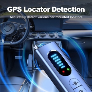 Protivohunski detektor Techstar T15 za skrite kamere, mikrofone, naprave GPS/GSM in RF signale 1 MHz–6,5 GHz, zaznavanje leč in magnetnega polja, 6 stopenj občutljivosti, USB-C, črn - Img 2