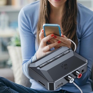 Bluetooth 5.3 avdio sprejemnik z NFC Techstar T59, prostoročni mikrofon, AUX 3,5 mm, RCA, USB, kartica TF, Type-C 5 V, za avto, zvočnike in ojačevalnik - Img 4