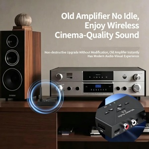 Bluetooth 6.0 avdio sprejemnik z mikrofonom Techstar J300, AUX 3,5 mm, RCA, predvajalnik USB, Hi-Fi stereo, zunanja antena, Type-C 5 V, doseg do 20 m, za avto, zvočnike in ojačevalnik - Img 3
