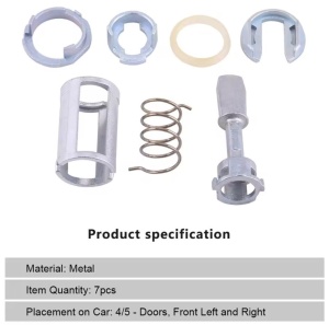 Kit reparatie incuietoare yala usa fata Techstar compatibil VW Golf 4 1997-2006 Bora 1997-2006 7 piese cu instructiuni