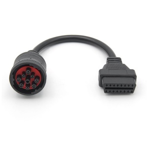 Adaptor diagnostic J1939 cu mufe curbate si carcasa rosie