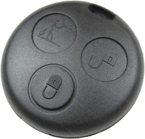 Carcasa cheie telecomanda Smart 450 3 butoane - prim plan fata (lock/unlock/portbagaj)