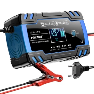 Incarcator auto Foxsur B0228-L cu cleme de conectare si ventilatie laterala