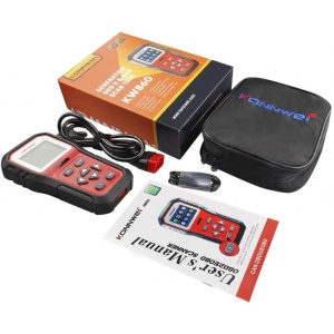 Kit complet tester auto KONNWEI KW860 rosu cu cutie si husa transport