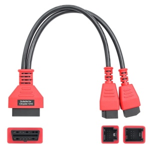 Diagnostický adaptérový kábel Techstar® OBD2, 12-pinový na 8-pinový, pre Chrysler, čierny/červený