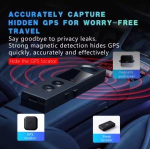 Multifunkčný detektor Techstar K15 na skryté kamery, GPS trackery a RF signály, magnetická detekcia, alarm pri vibráciách, baterka, USB-C - Img 2