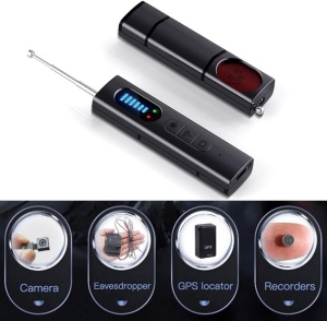 Protivohunski detektor Techstar T15 za skrite kamere, mikrofone, naprave GPS/GSM in RF signale 1 MHz–6,5 GHz, zaznavanje leč in magnetnega polja, 6 stopenj občutljivosti, USB-C, črn - Img 5