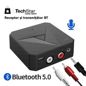 pachet adaptor bluetooth techstar m21 cu cabluri rca si aux