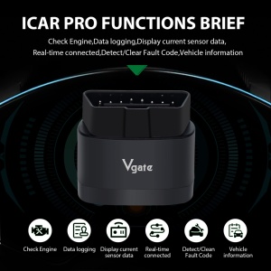 Tester diagnoza auto Vgate iCar Pro 2S BT5.0 OBD2 EOBD cu afisaj LED
