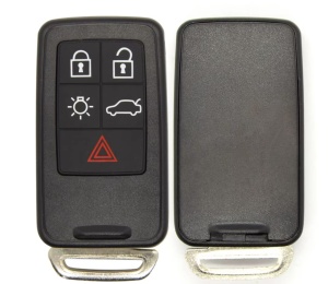 Carcasa cheie Volvo cu insert metalic argintiu